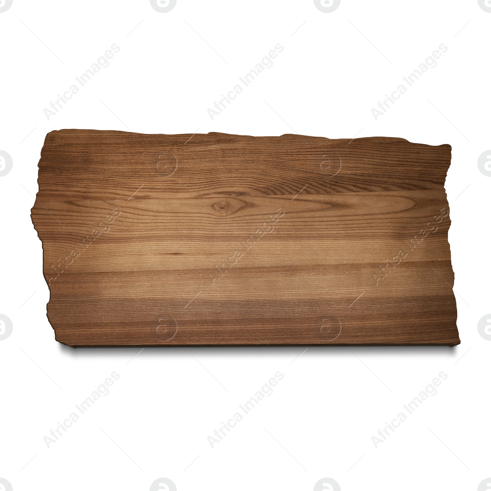 Image of Empty wooden board isolated on white. Mockup for design
