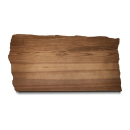 Image of Empty wooden board isolated on white. Mockup for design