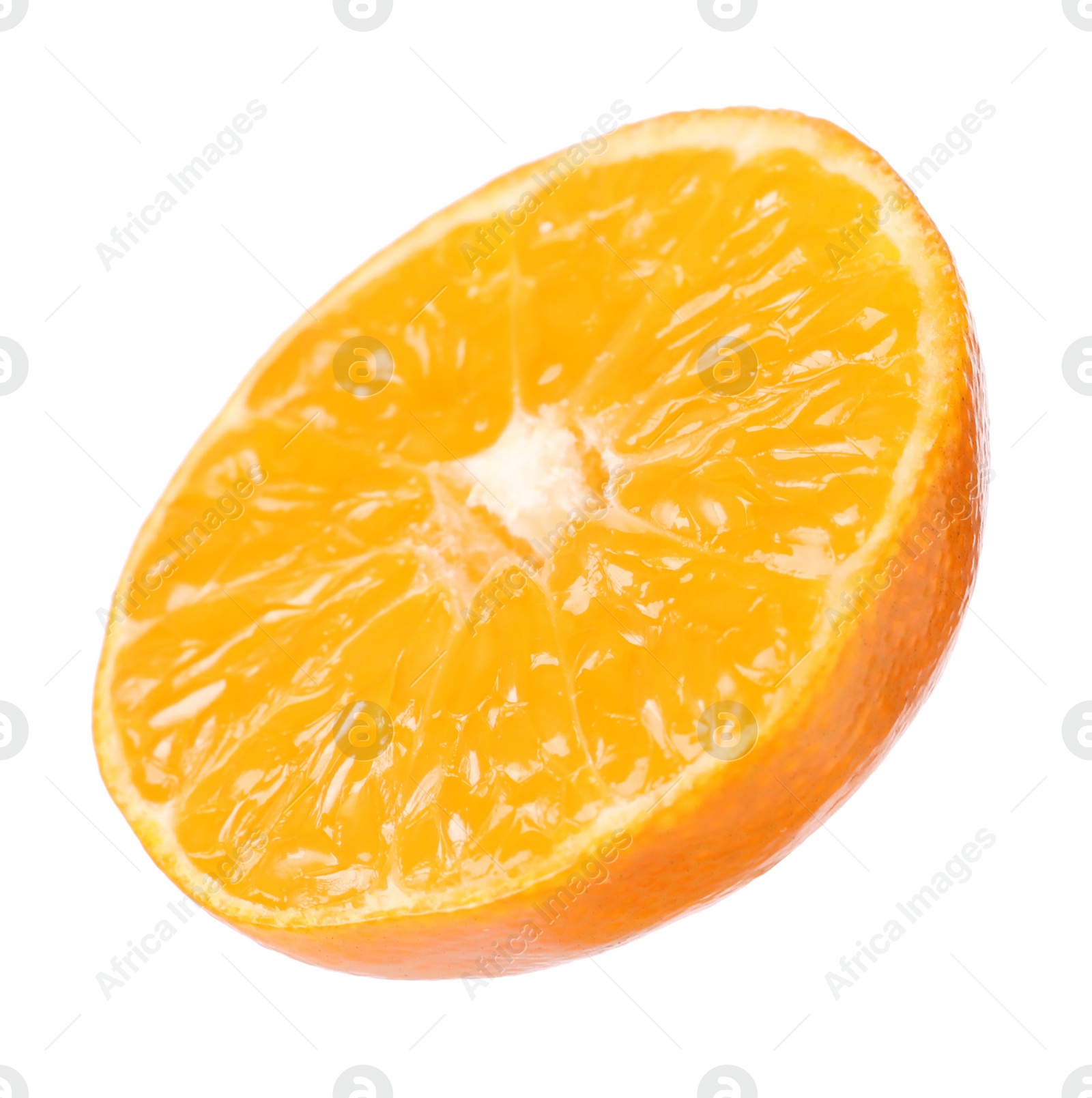 Photo of Piece of fresh ripe tangerine isolated on white