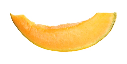Photo of Slice of tasty fresh melon isolated on white