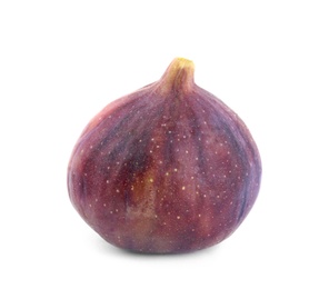 Photo of Tasty fresh fig fruit on white background