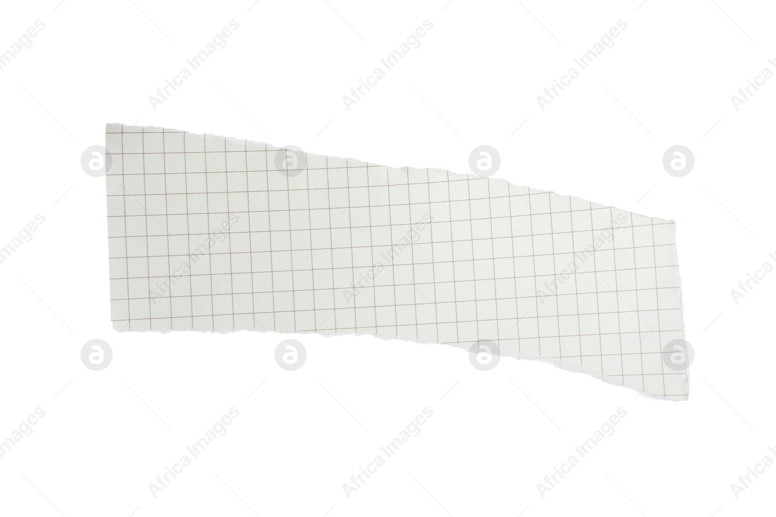 Photo of Piece of blank notebook paper isolated on white. Space for design