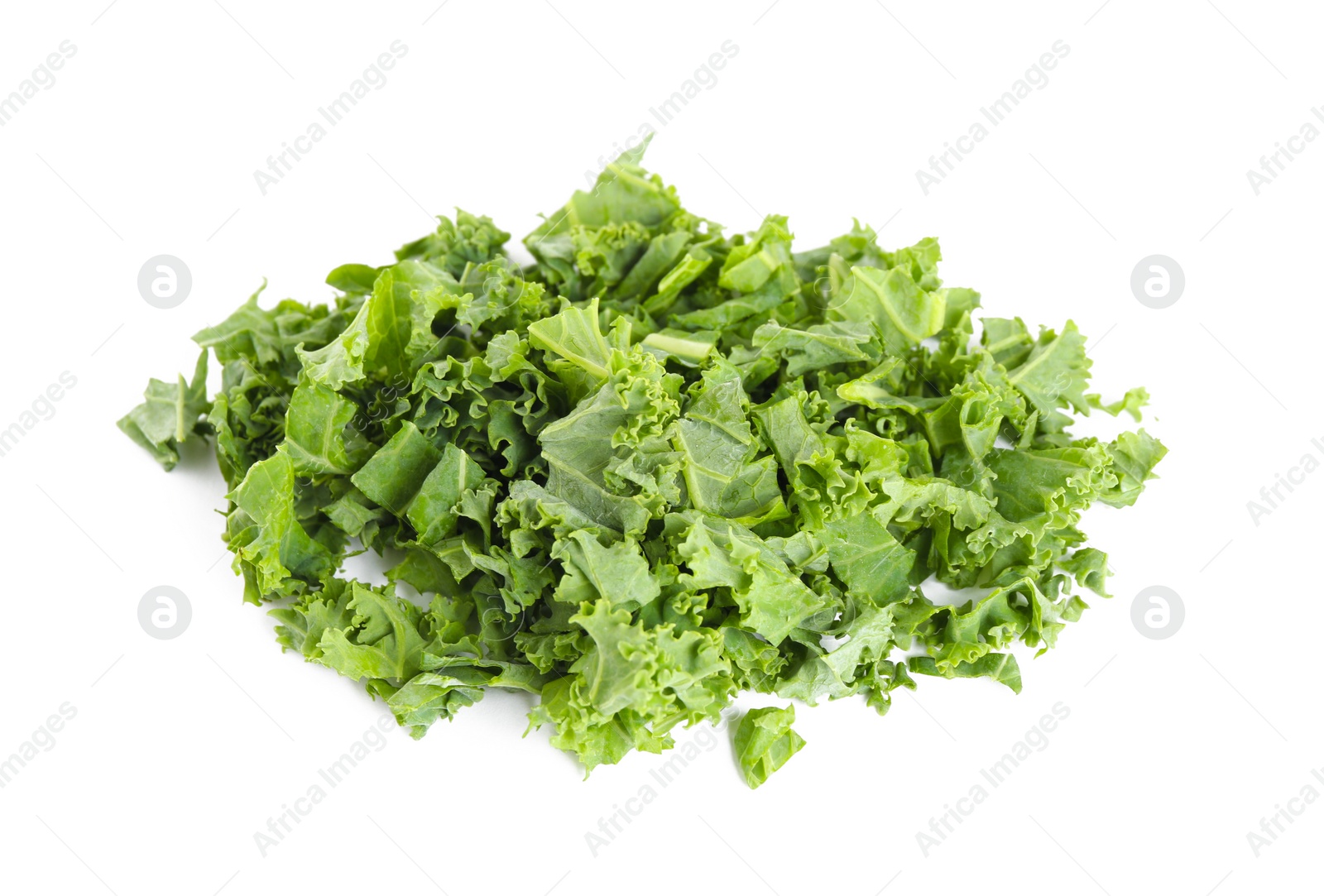 Photo of Fresh green kale leaves isolated on white