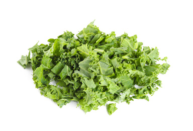 Fresh green kale leaves isolated on white