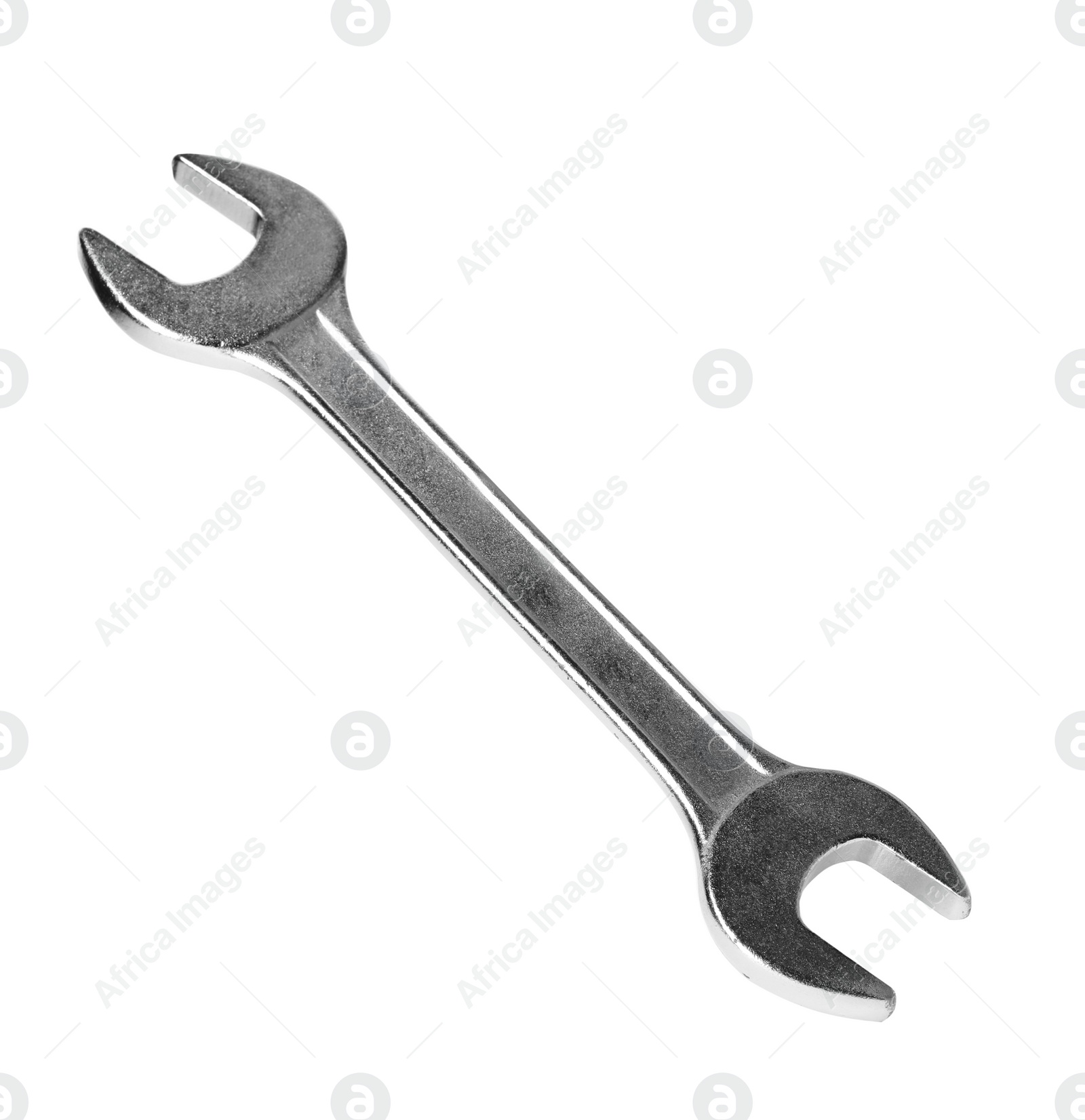 Photo of New wrench isolated on white. Construction tool