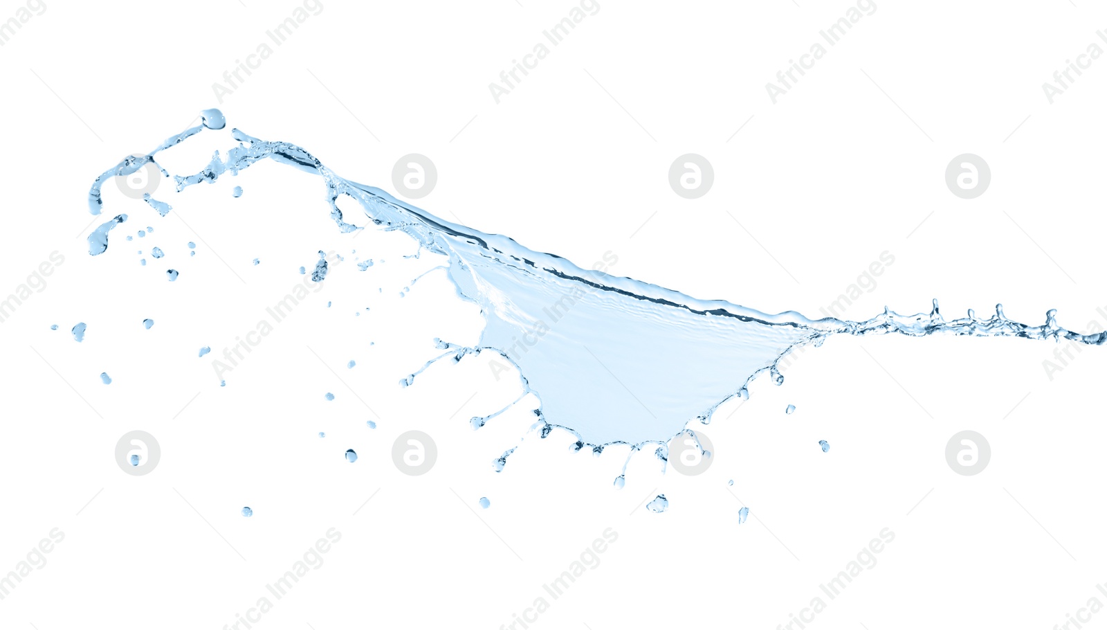 Photo of Splash of clear water on white background