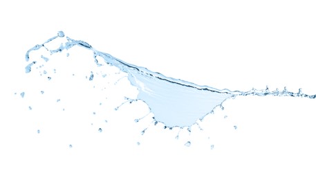 Photo of Splash of clear water on white background