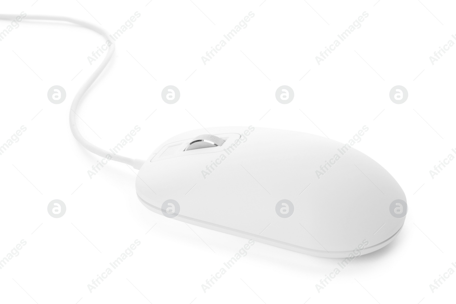 Photo of Modern wired optical mouse isolated on white
