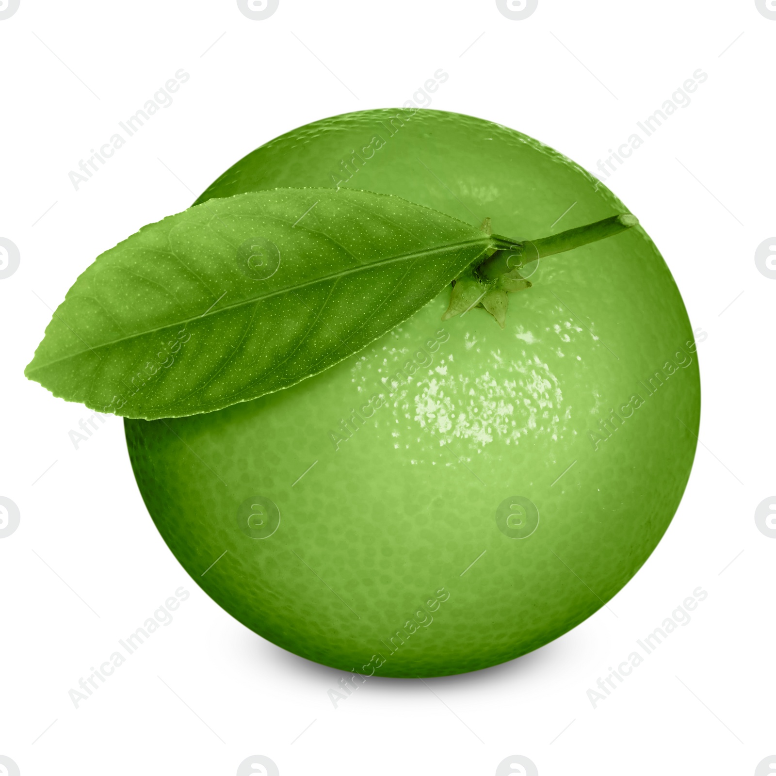 Image of Fresh ripe green tangerine isolated on white