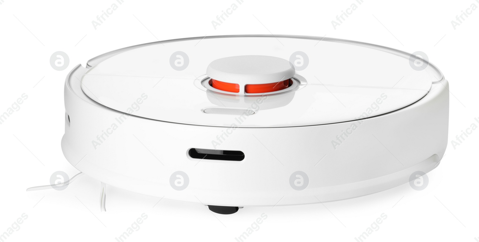 Photo of Modern robotic vacuum cleaner isolated on white