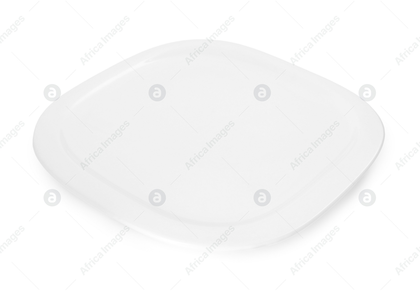 Photo of One beautiful ceramic plate isolated on white