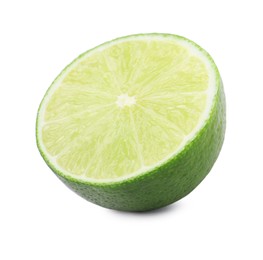 Citrus fruit. Half of fresh lime isolated on white