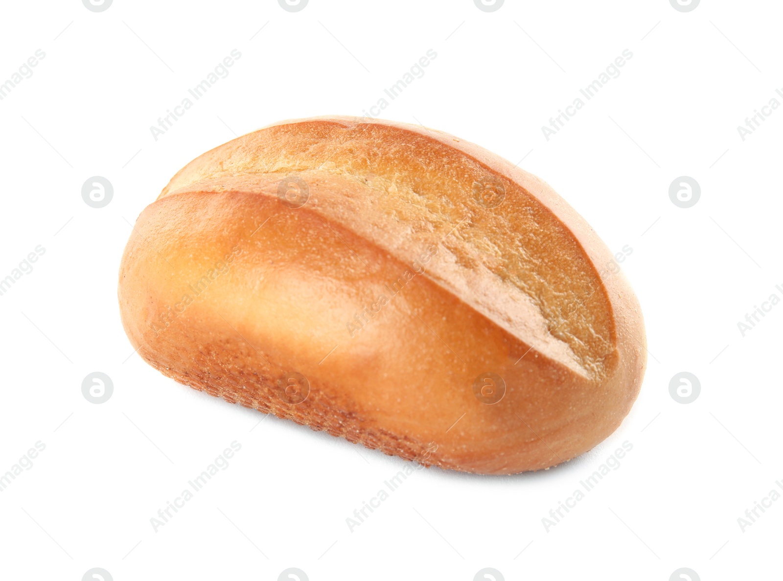 Photo of Tasty bun isolated on white. Fresh bread