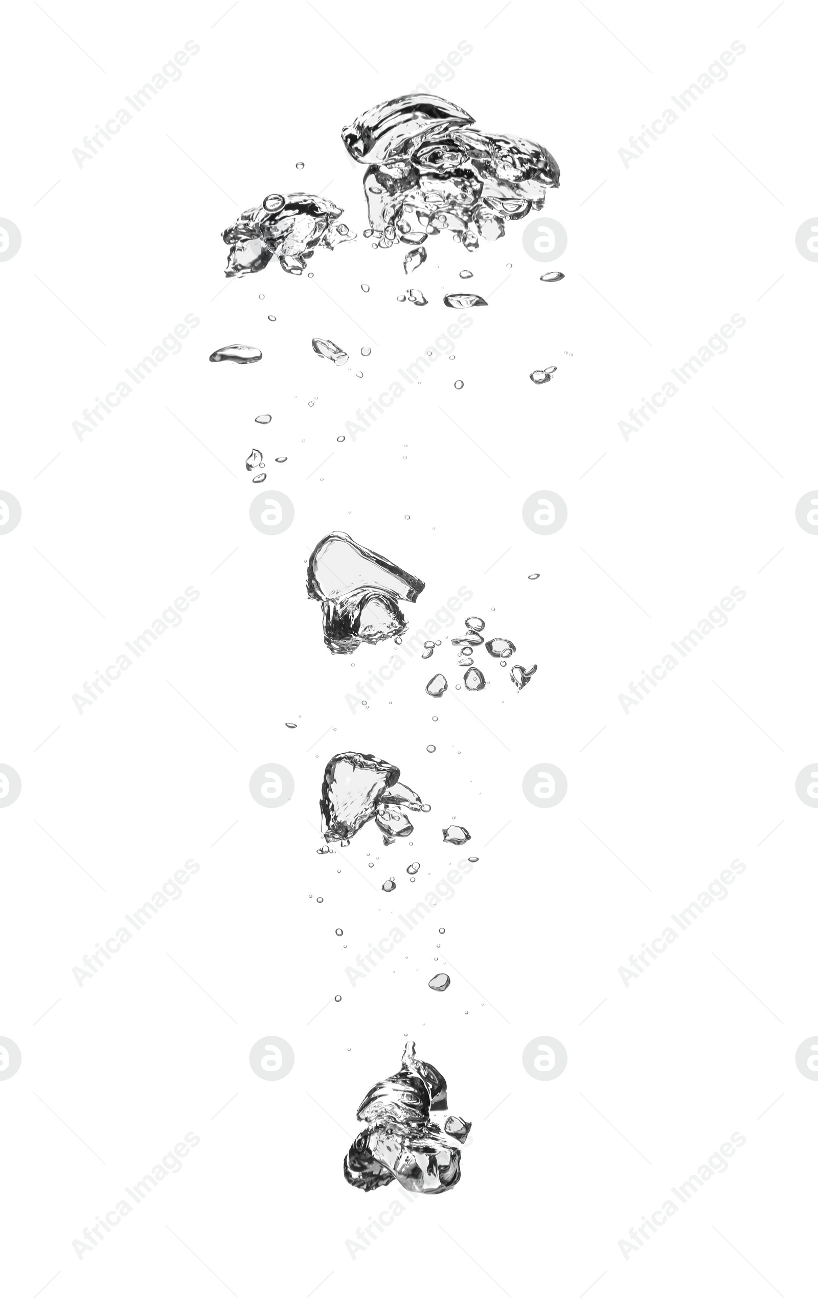 Photo of Air bubbles in water on white background