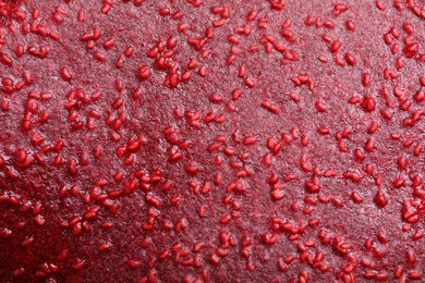 Photo of Delicious fruit leather as background, closeup view