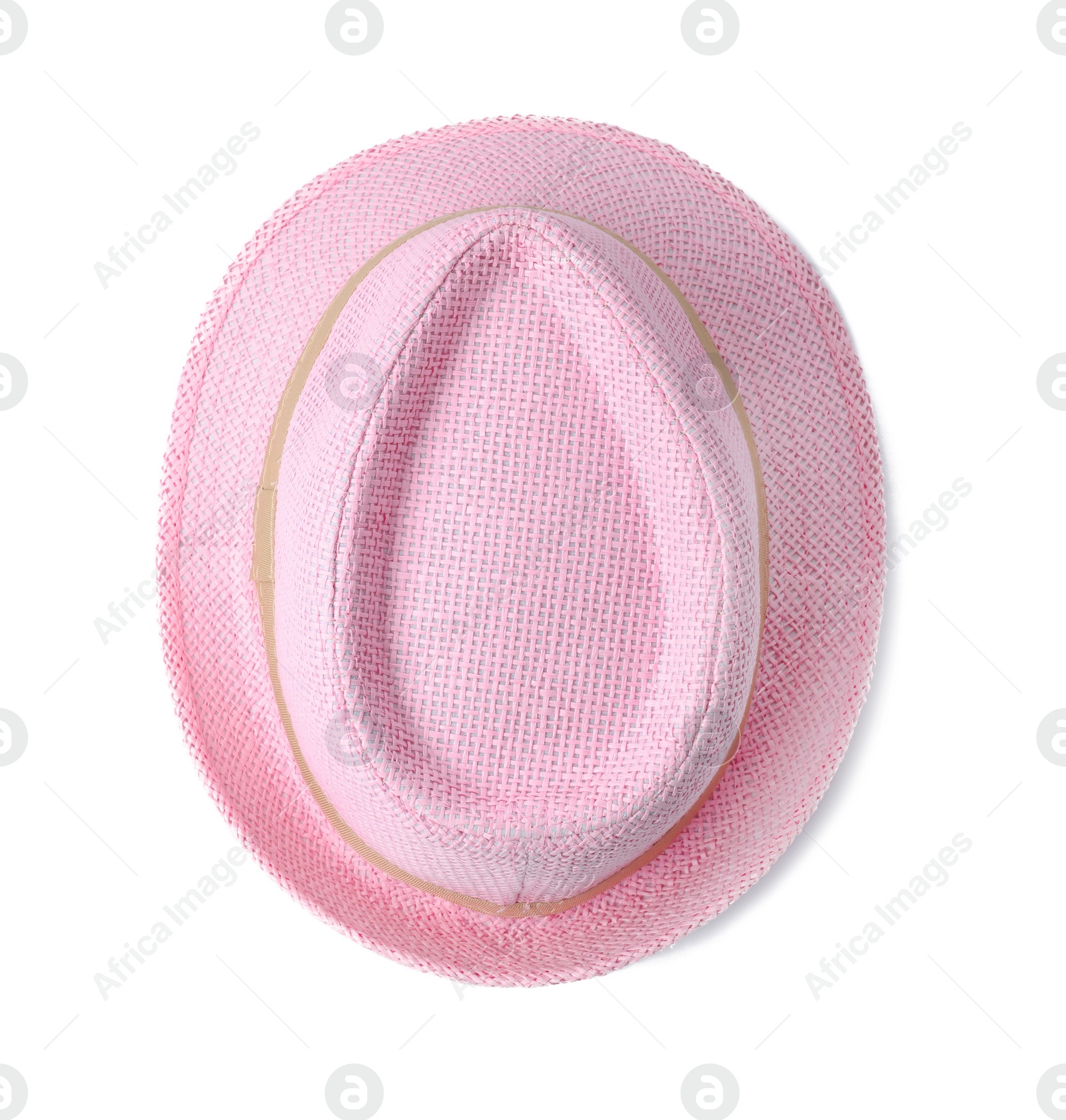 Photo of Summer hat on white background. Beach object