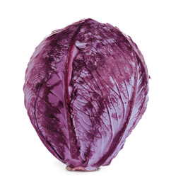Fresh ripe red cabbage isolated on white