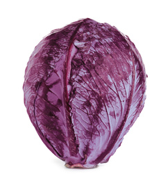 Photo of Fresh ripe red cabbage isolated on white