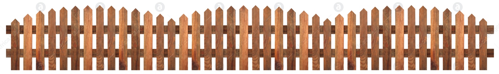 Image of Wooden fence isolated on white. Enclosing structure