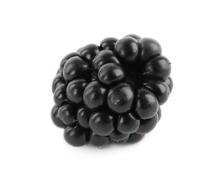 Beautiful tasty ripe blackberry on white background