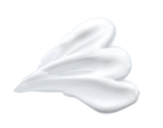 Photo of Sample of natural body cream on white background