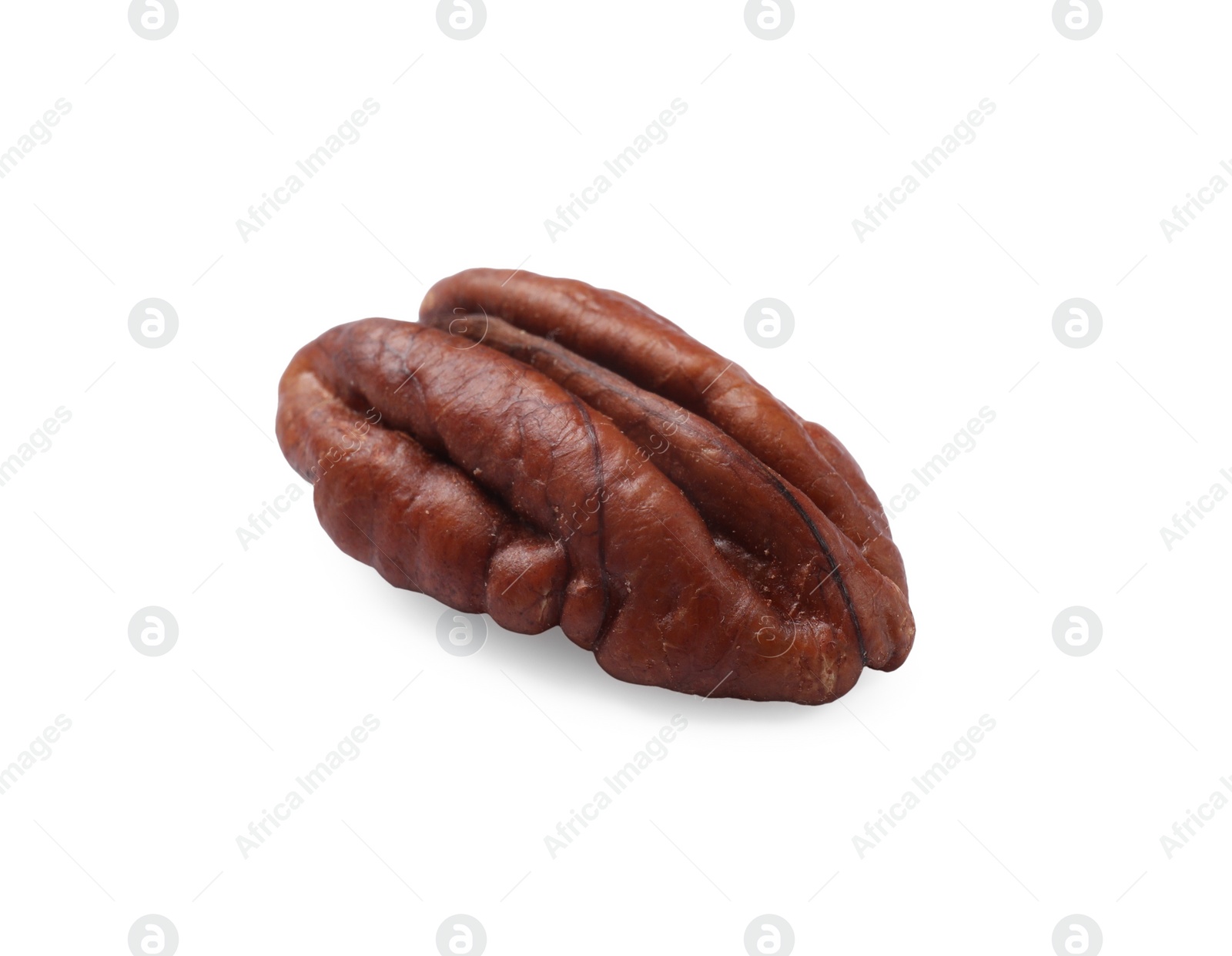 Photo of One tasty pecan nut isolated on white