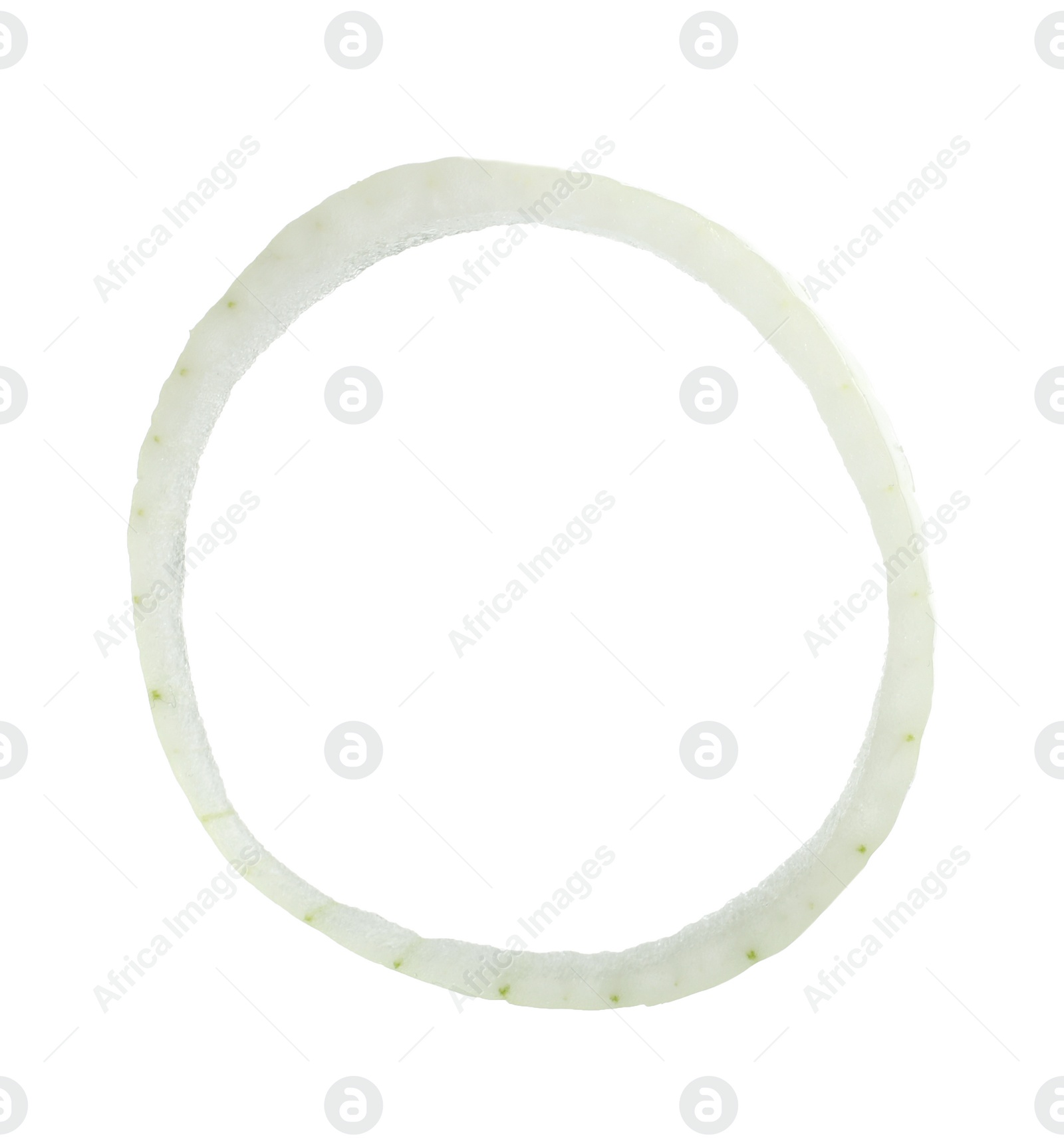 Photo of Fresh raw onion ring on white background