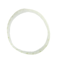 Photo of Fresh raw onion ring on white background