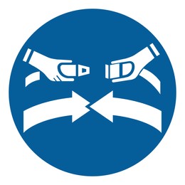 International Maritime Organization (IMO) sign, illustration. Fasten seat belts