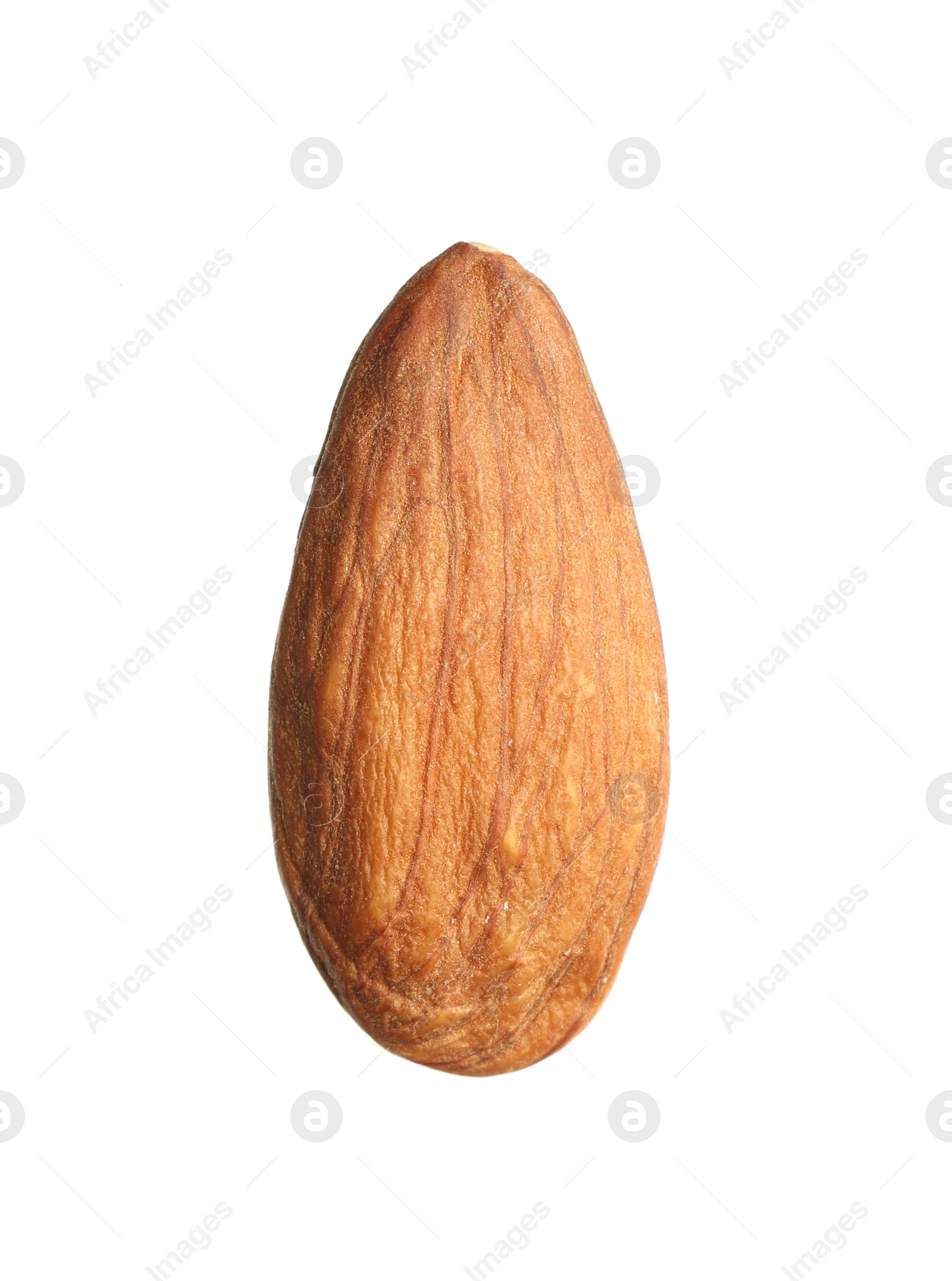 Photo of Organic almond nut isolated on white. Healthy snack