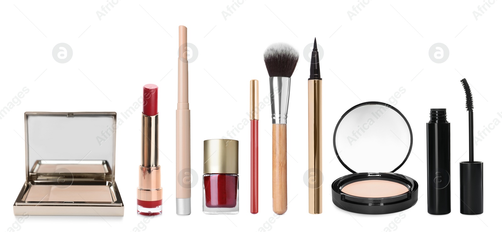 Image of Decorative cosmetics isolated on white, collection. Makeup products