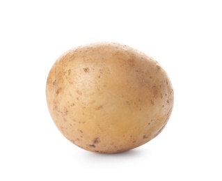 Photo of Fresh ripe organic potato on white background