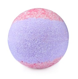 Photo of One colorful bath bomb isolated on white