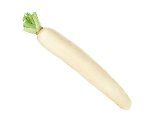 Photo of Whole fresh ripe turnip on white background