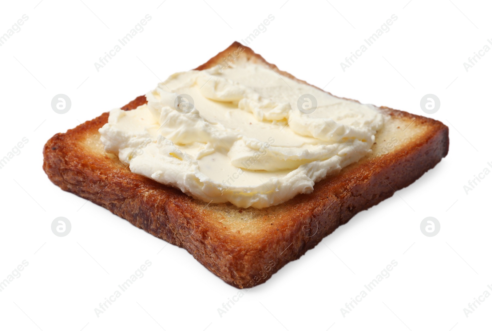 Photo of Piece of fresh toast bread with butter isolated on white