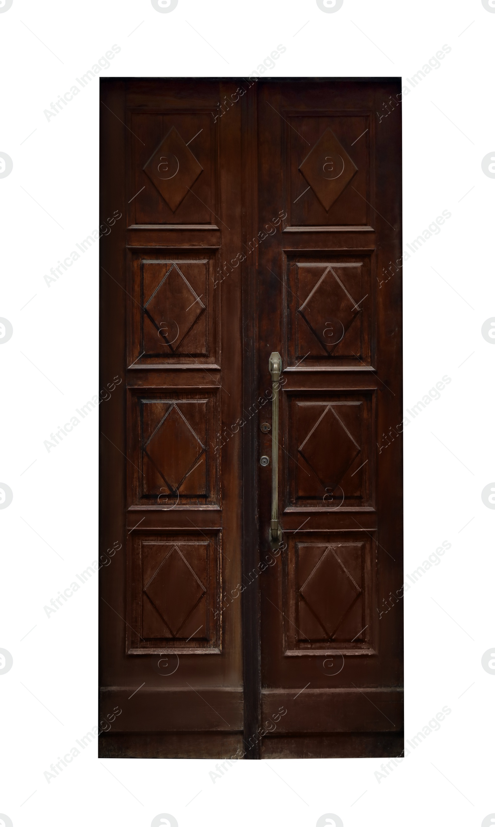 Image of Beautiful old-fashioned wooden door isolated on white