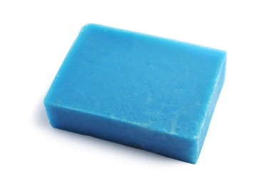 Photo of Hand made soap bar on white background