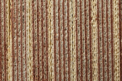 Closeup view of tasty wafer sticks as background. Sweet food