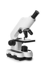 Microscope on white background. Medical equipment