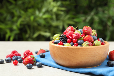 Photo of Mix of ripe berries on light table