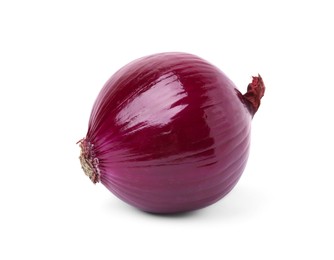 Photo of One fresh red onion on white background