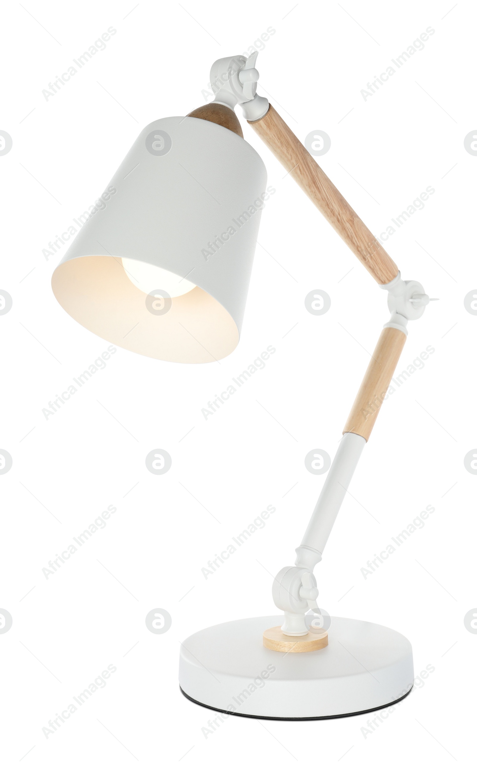 Photo of Stylish modern table lamp isolated on white