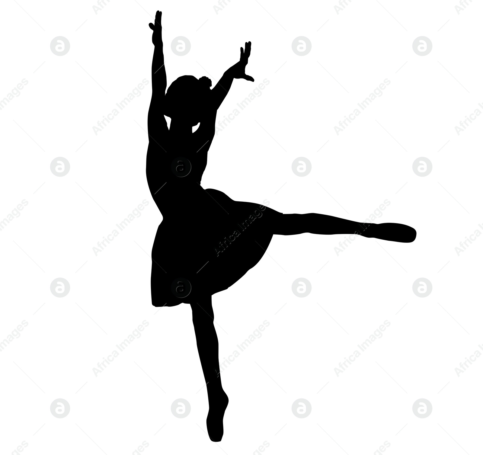 Image of Silhouette of professional gymnast exercising on white background