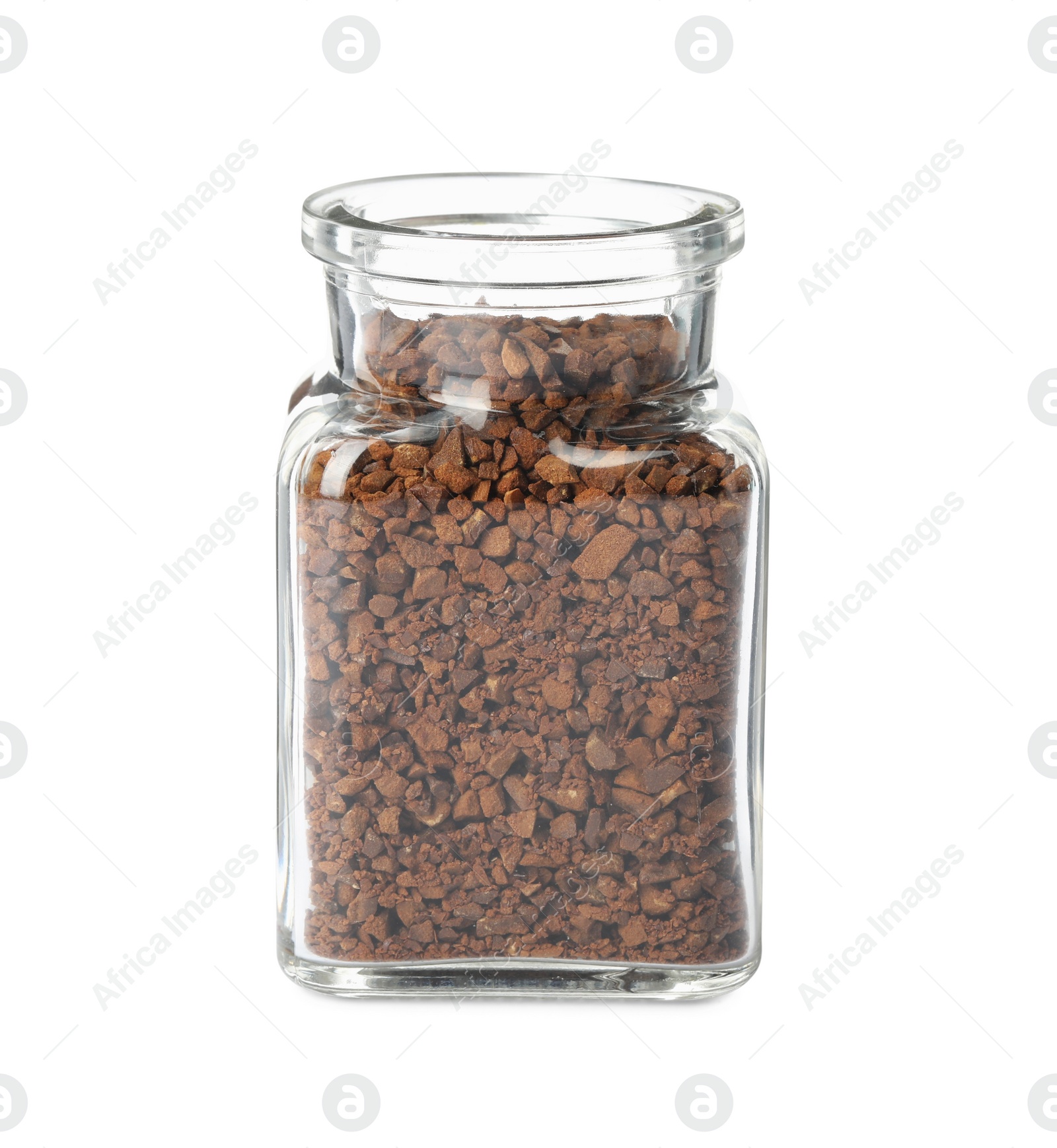 Photo of Jar of chicory granules isolated on white