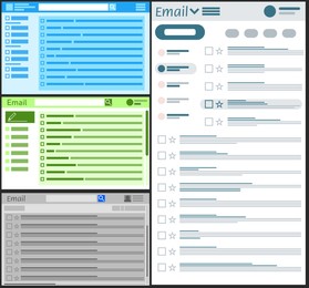Illustration of Collage with illustrations of different email app interfaces
