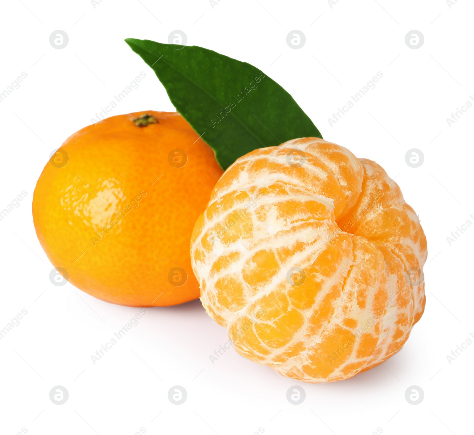 Photo of Fresh ripe juicy tangerines isolated on white