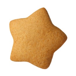 Tasty star shaped Christmas cookie isolated on white