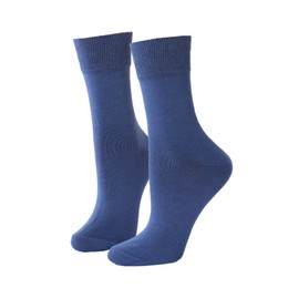 Pair of dark blue socks isolated on white