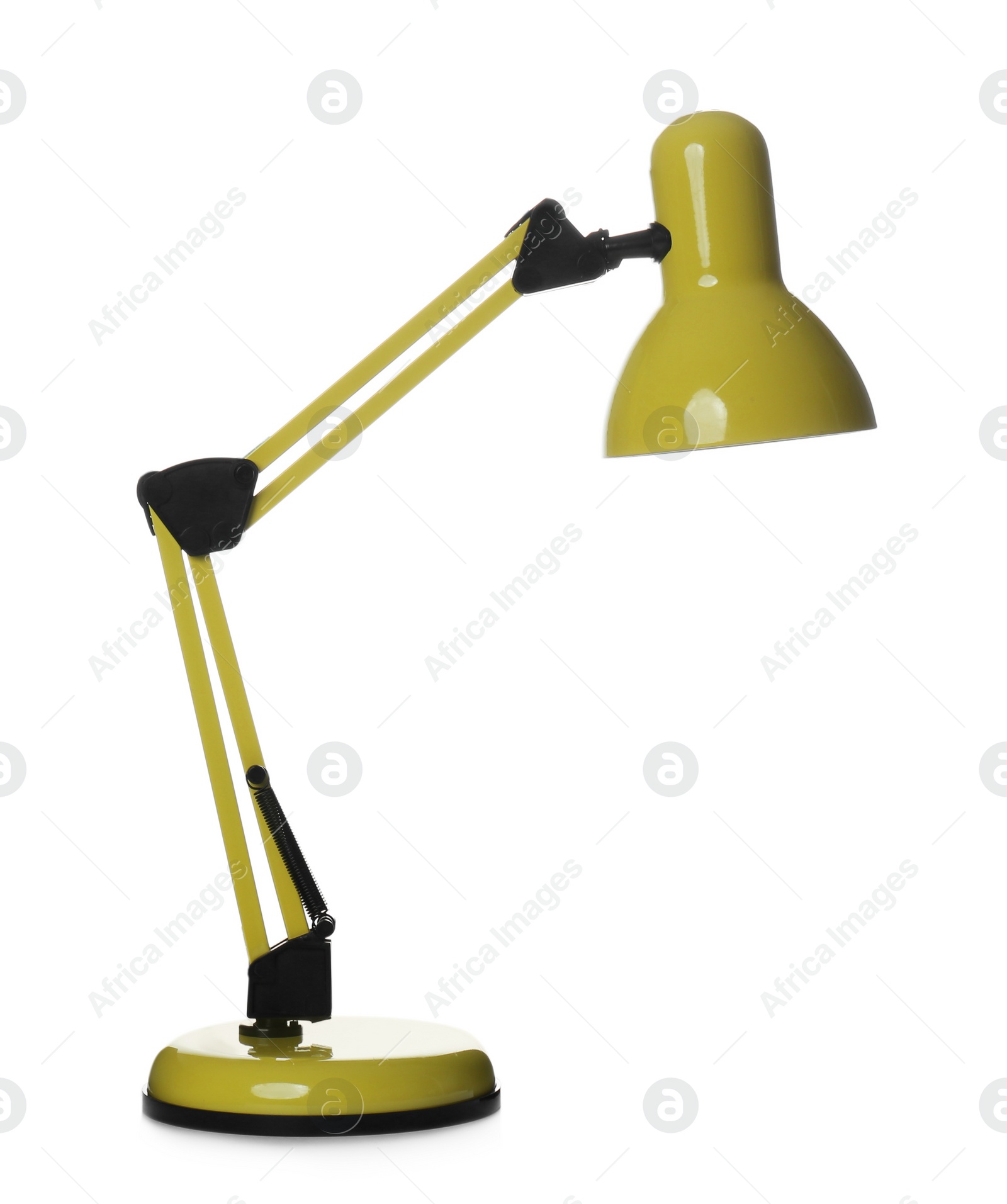 Photo of Stylish modern table lamp on white background