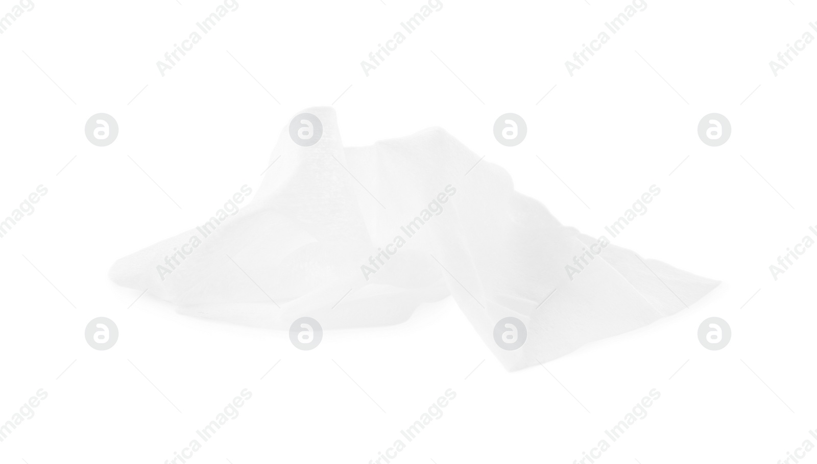 Photo of One clean wet wipe isolated on white